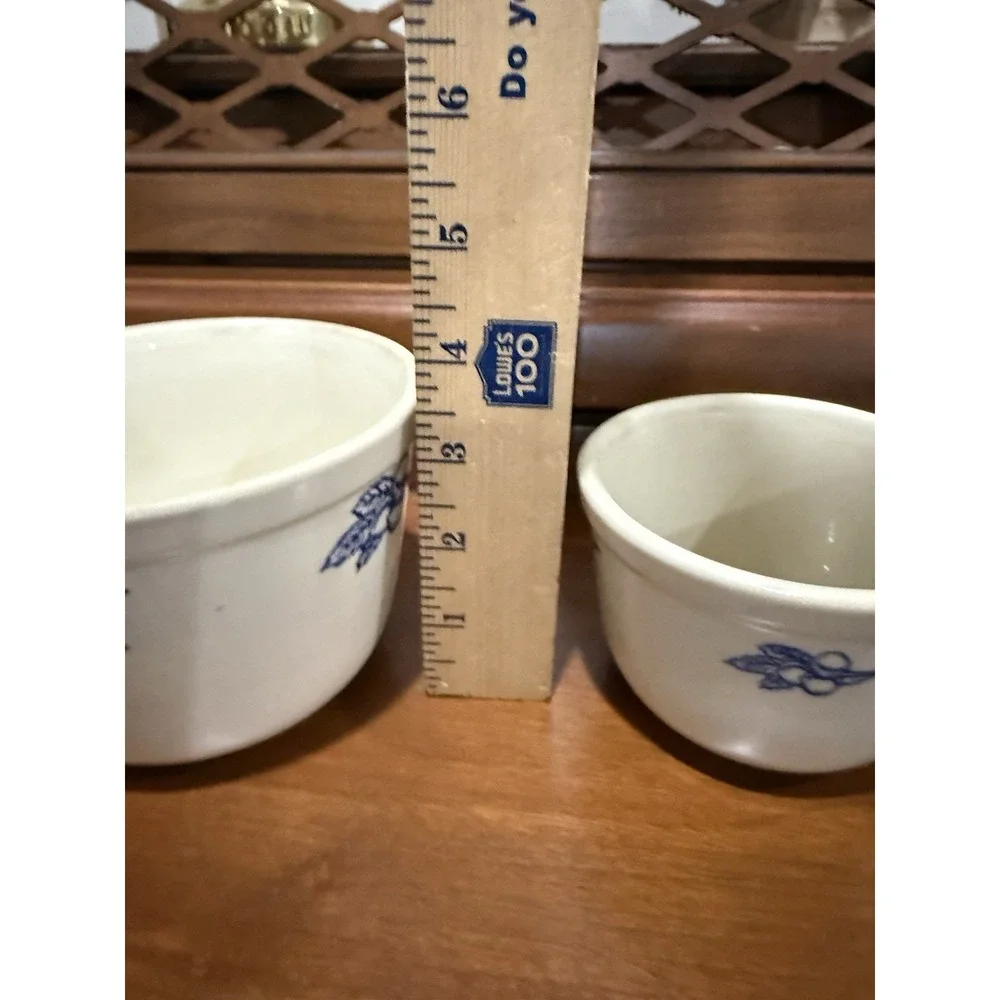 Vintage Oxford Ware USA Stoneware crock bowls Blue & White No Lids Cottage Core